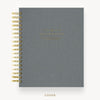 Day Designer 2025-26 daily planner: Charcoal Bookcloth hard cover, gold wire binding