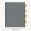 Day Designer 2025-26 daily planner: Charcoal Bookcloth back cover with gold detail