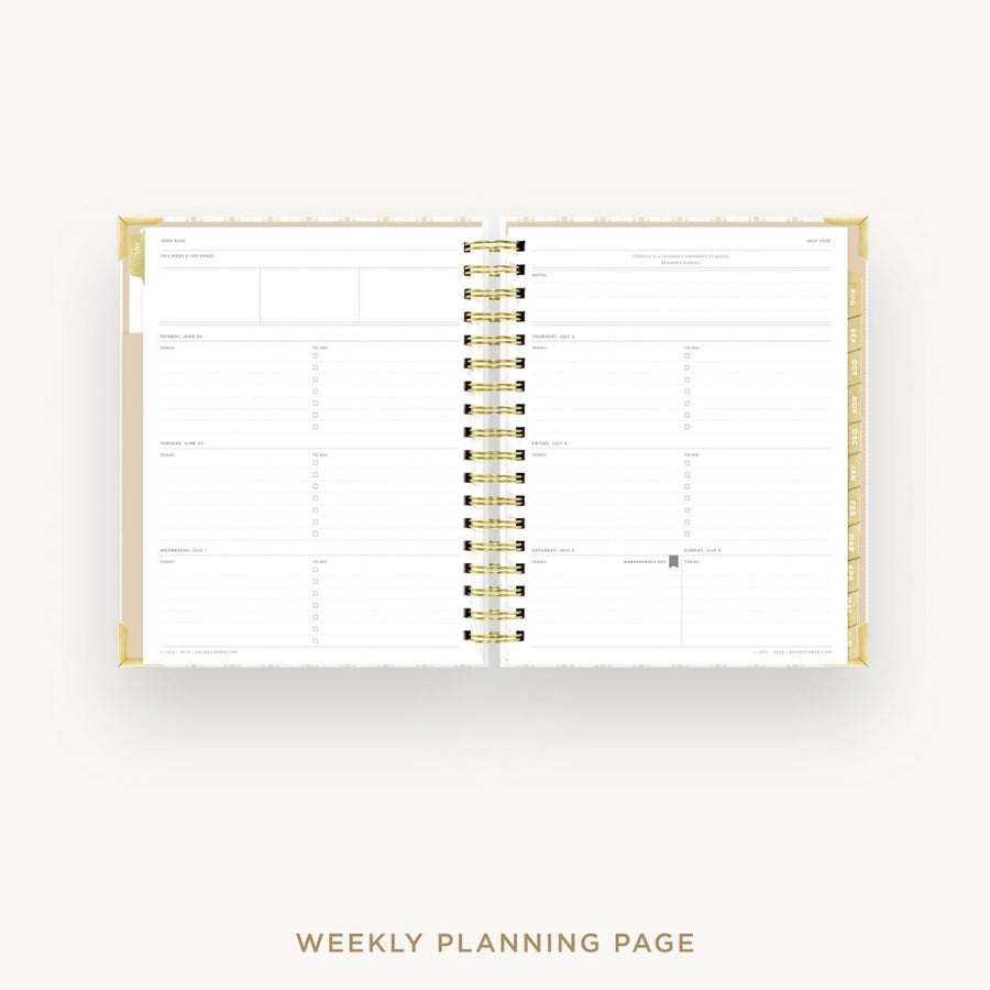 Day Designer 2026-27 weekly planner: Ticking Stripe cover  with weekly planning pages