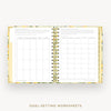 Day Designer 2026-27 mini weekly planner: Lemon Floral Sage cover with goals worksheet