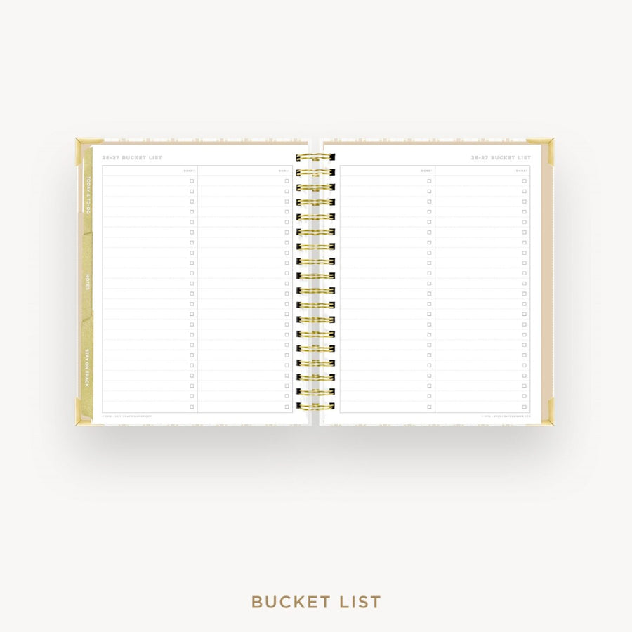 Day Designer 2026-27 weekly planner: Ticking Stripe cover with bucket list