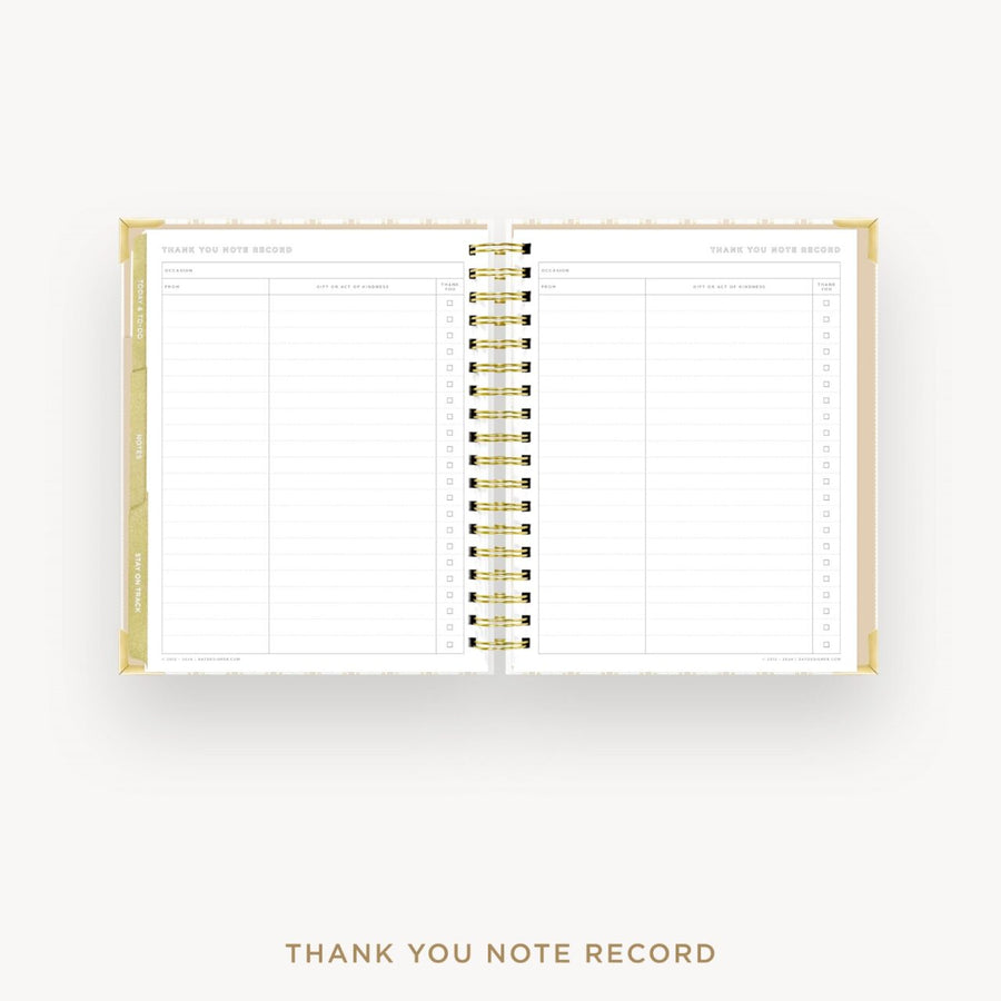 Day Designer 2026-27 weekly planner: Ticking Stripe cover with thank you notes pages