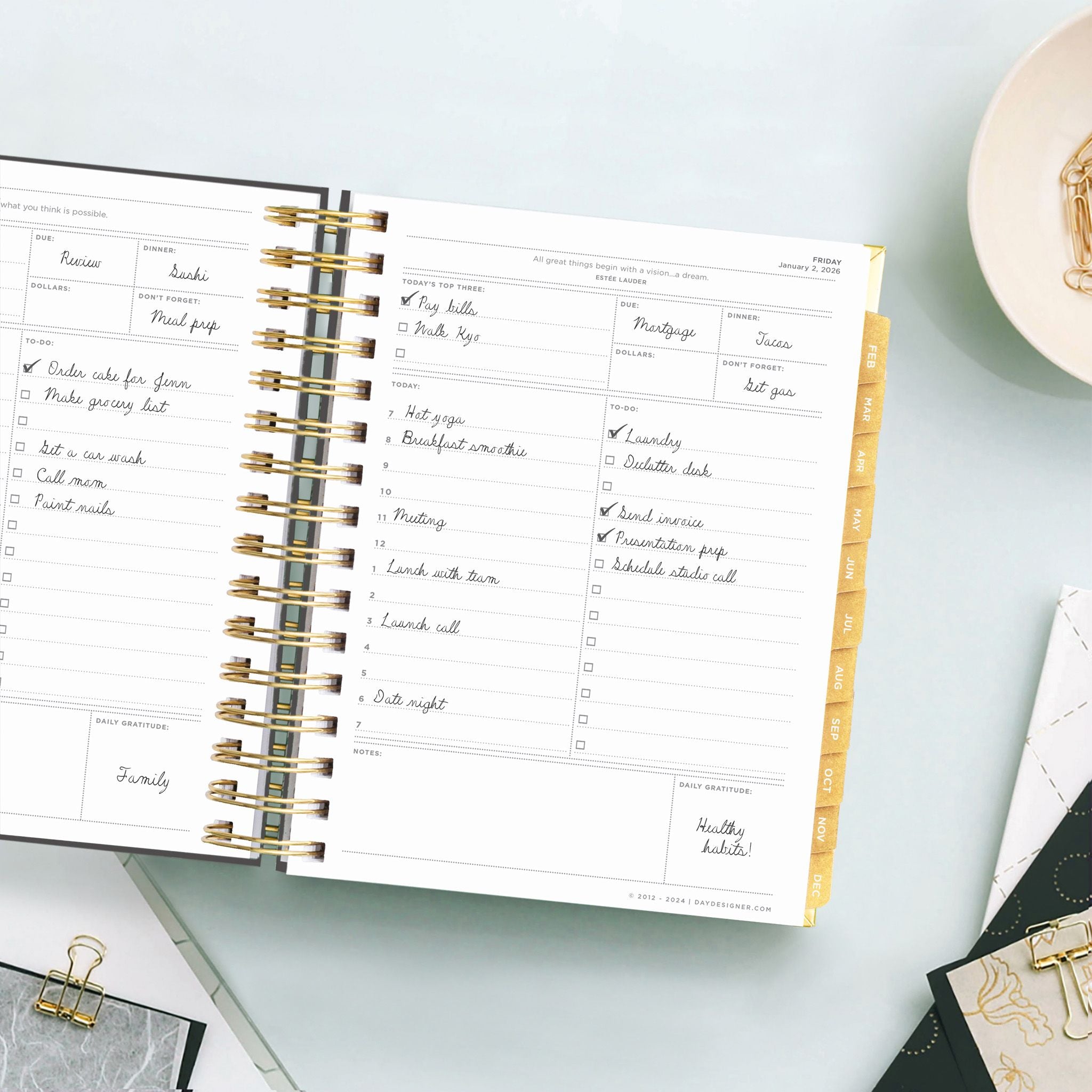 2026 Mini Daily Planner: Black Stripe