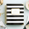 Day Designer 2025 daily planner: Black Stripe beautiful cover agenda book