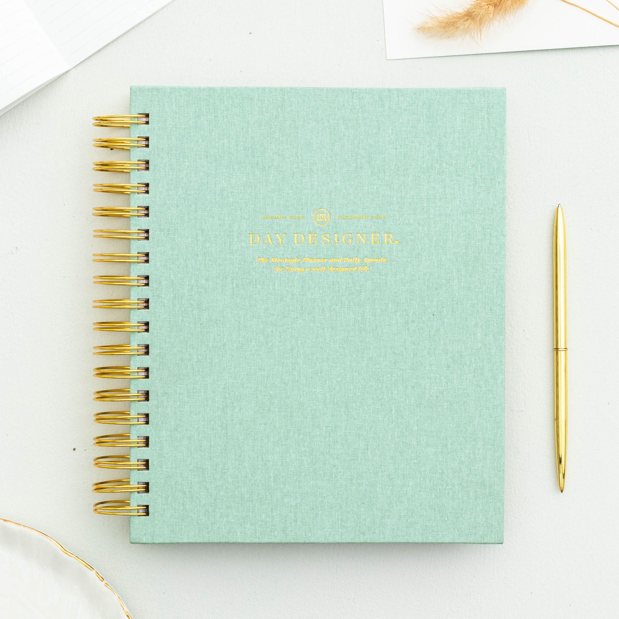 2026 Daily Planner: Sage Bookcloth