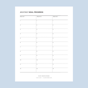 Free Monthly Goal Tracker Printable