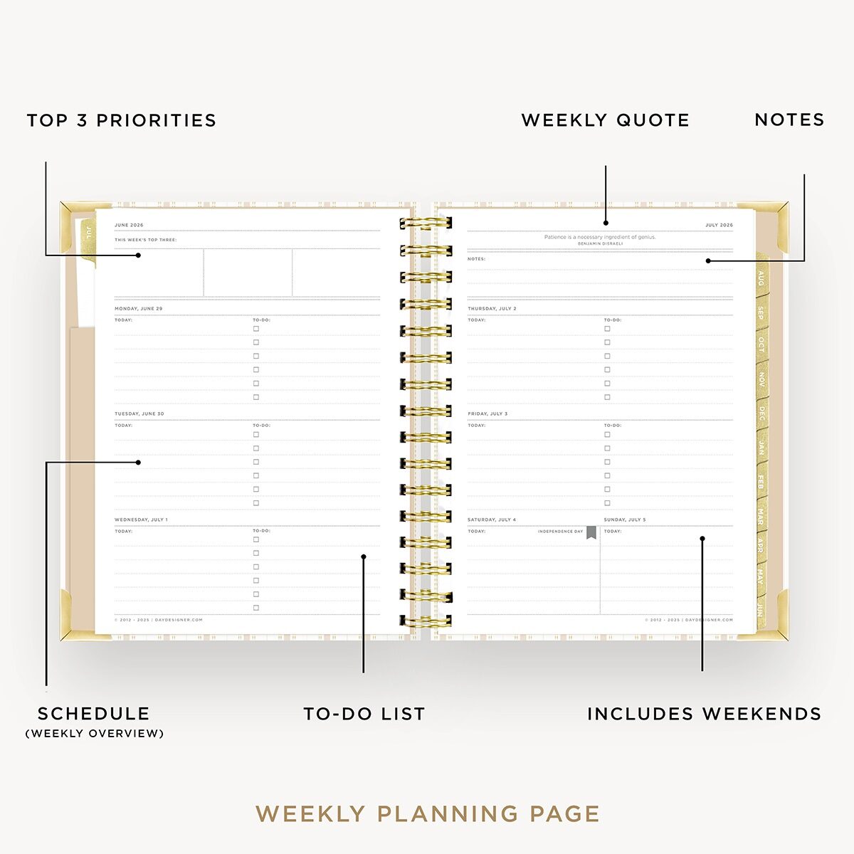 2026-27 Mini Weekly Planner: Ticking Stripe