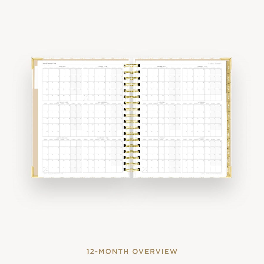 Day Designer 2026-27 weekly planner: Ticking Stripe cover with 12 month calendar