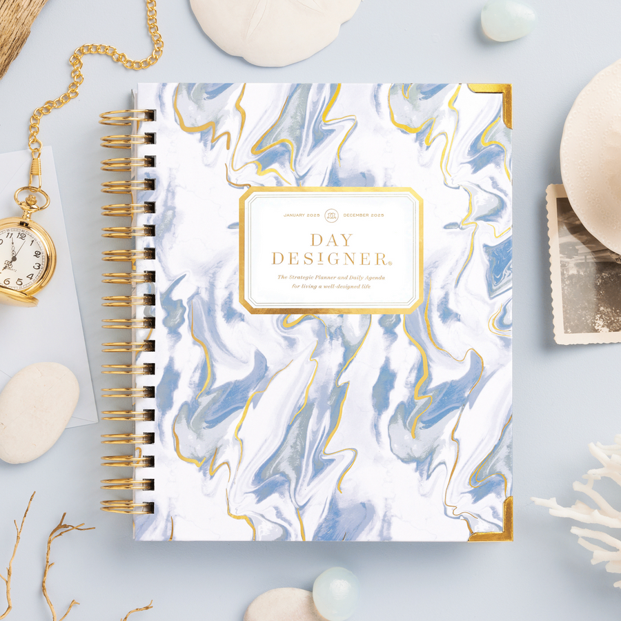 Day Designer 2025 daily planner: Azure beautiful cover agenda book