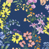 Colorful floral pattern on a blue background