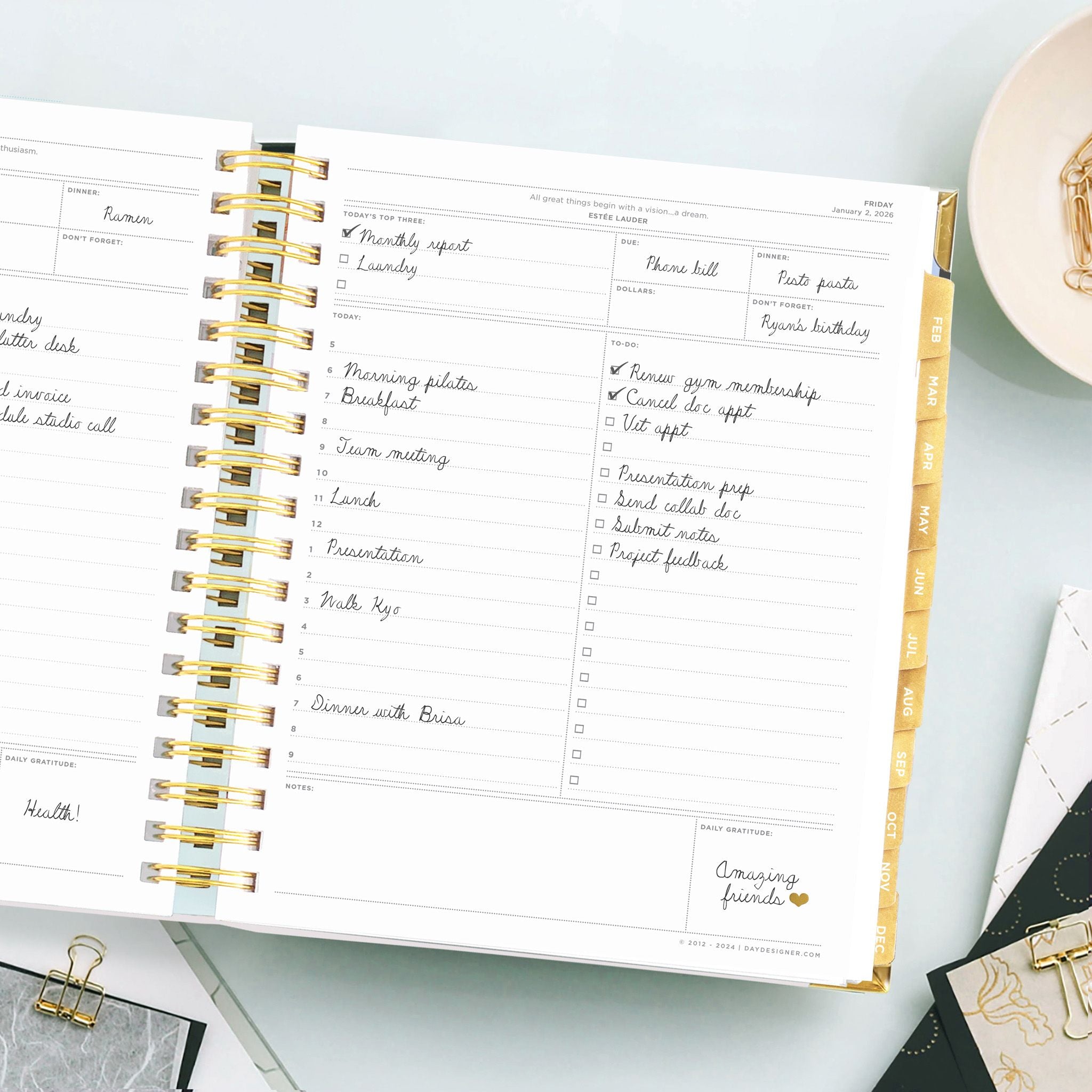2026 Daily Planner: Black Stripe