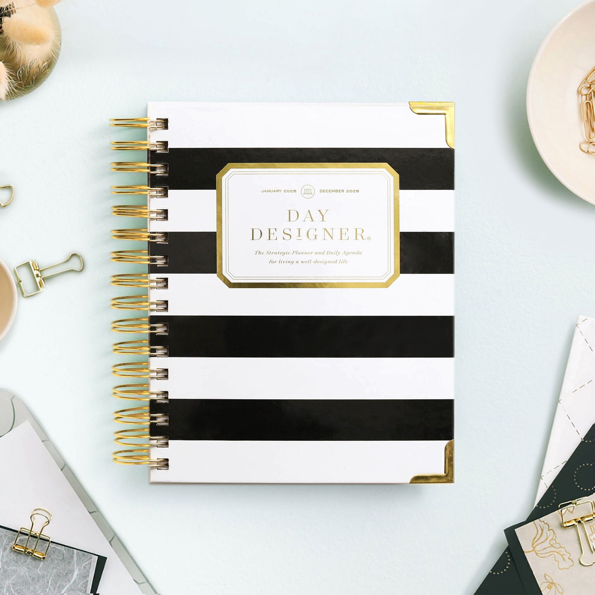 2026 Mini Daily Planner: Black Stripe