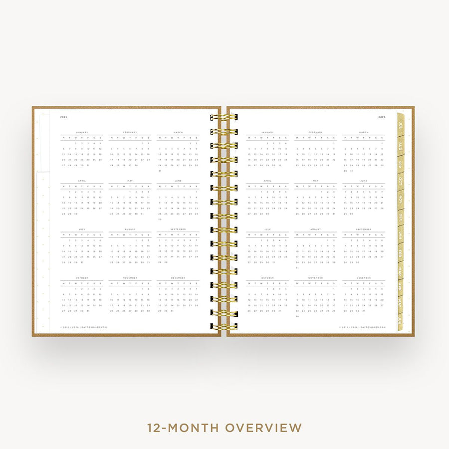 Day Designer 2025-26 mini daily planner: Caramel Latte cover with 12 month calendar