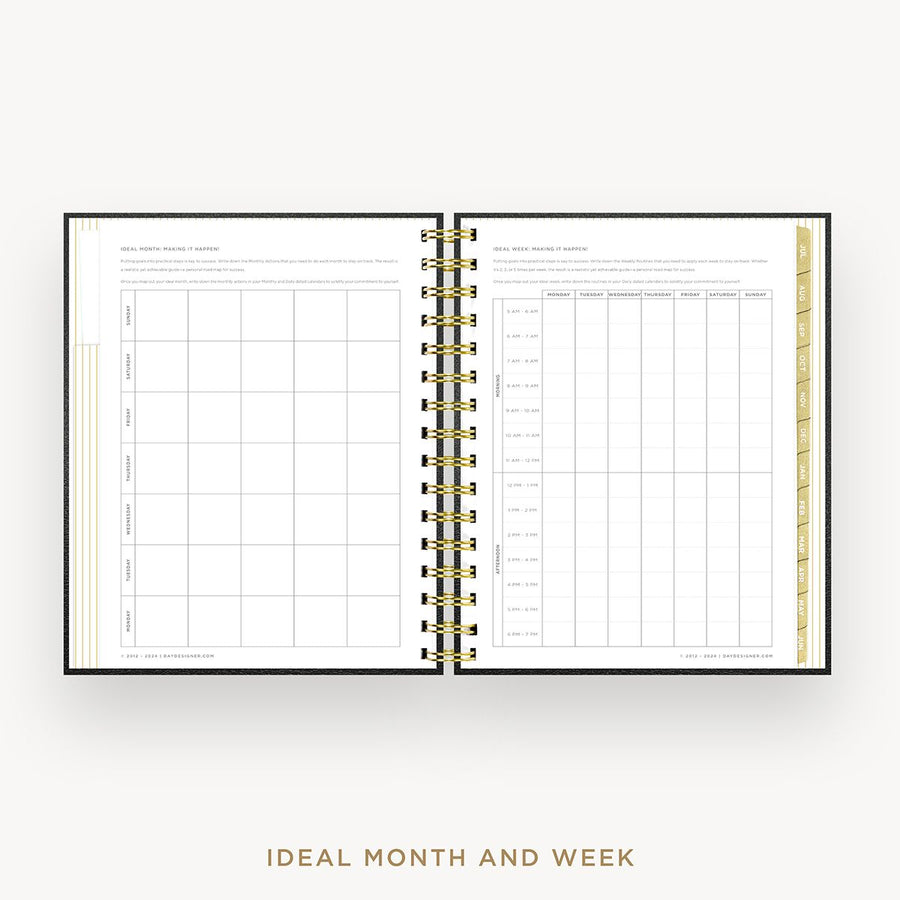 Day Designer 2025-26 mini daily planner: Classic Black cover with ideal week worksheet