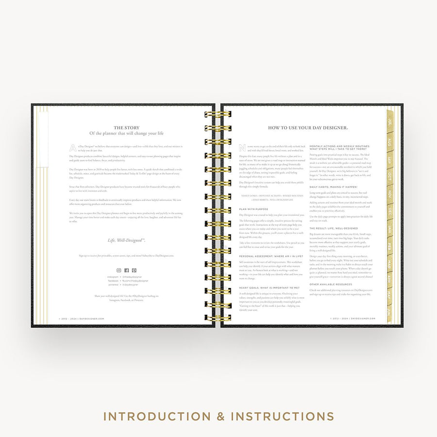 2025-26 Mini Daily Planner: Classic Black Pebble Texture