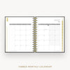 Day Designer 2025-26 mini daily planner: Classic Black cover with monthly calendar