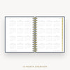 Day Designer 2025-26 mini daily planner: Navy Bookcloth cover with 12 month calendar