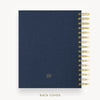 Day Designer 2025-26 mini daily planner: Navy Bookcloth cover with back cover with gold detail