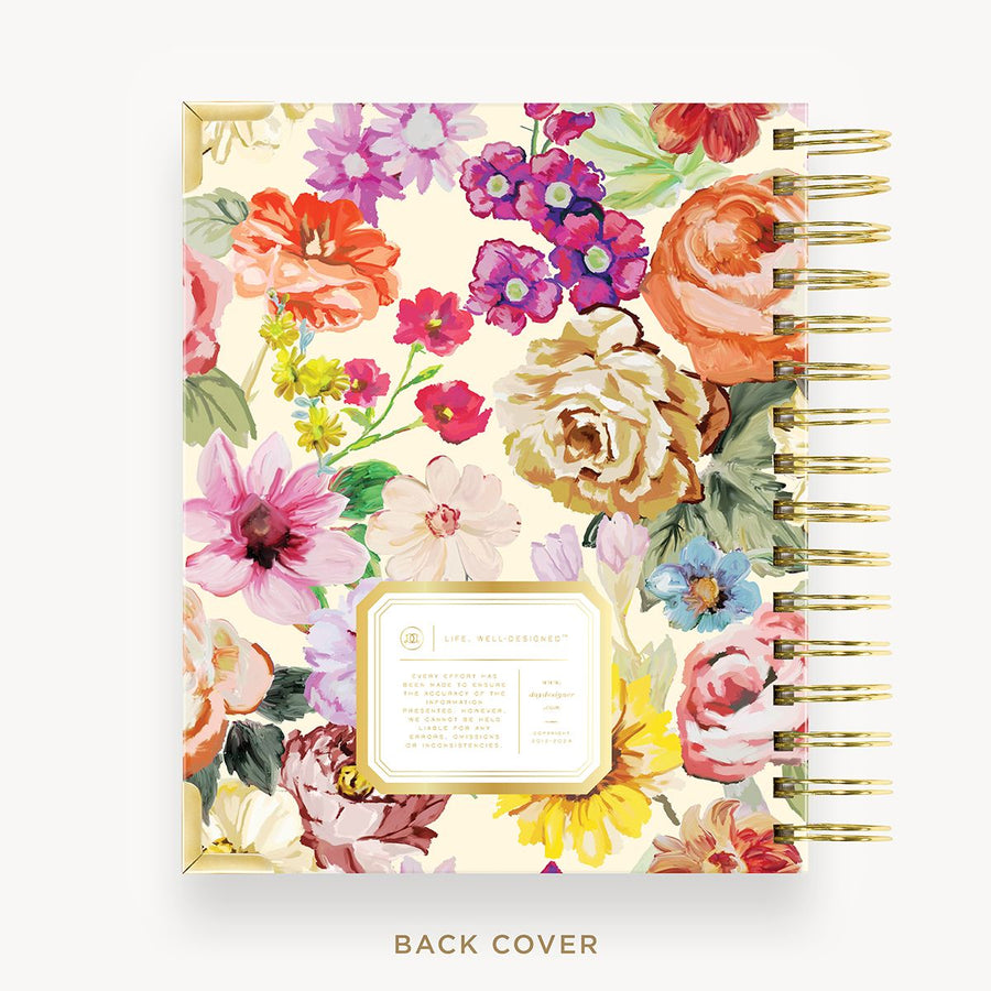 Day Designer 2025-26 mini daily planner: Oh So Lovely cover with back cover with gold detail