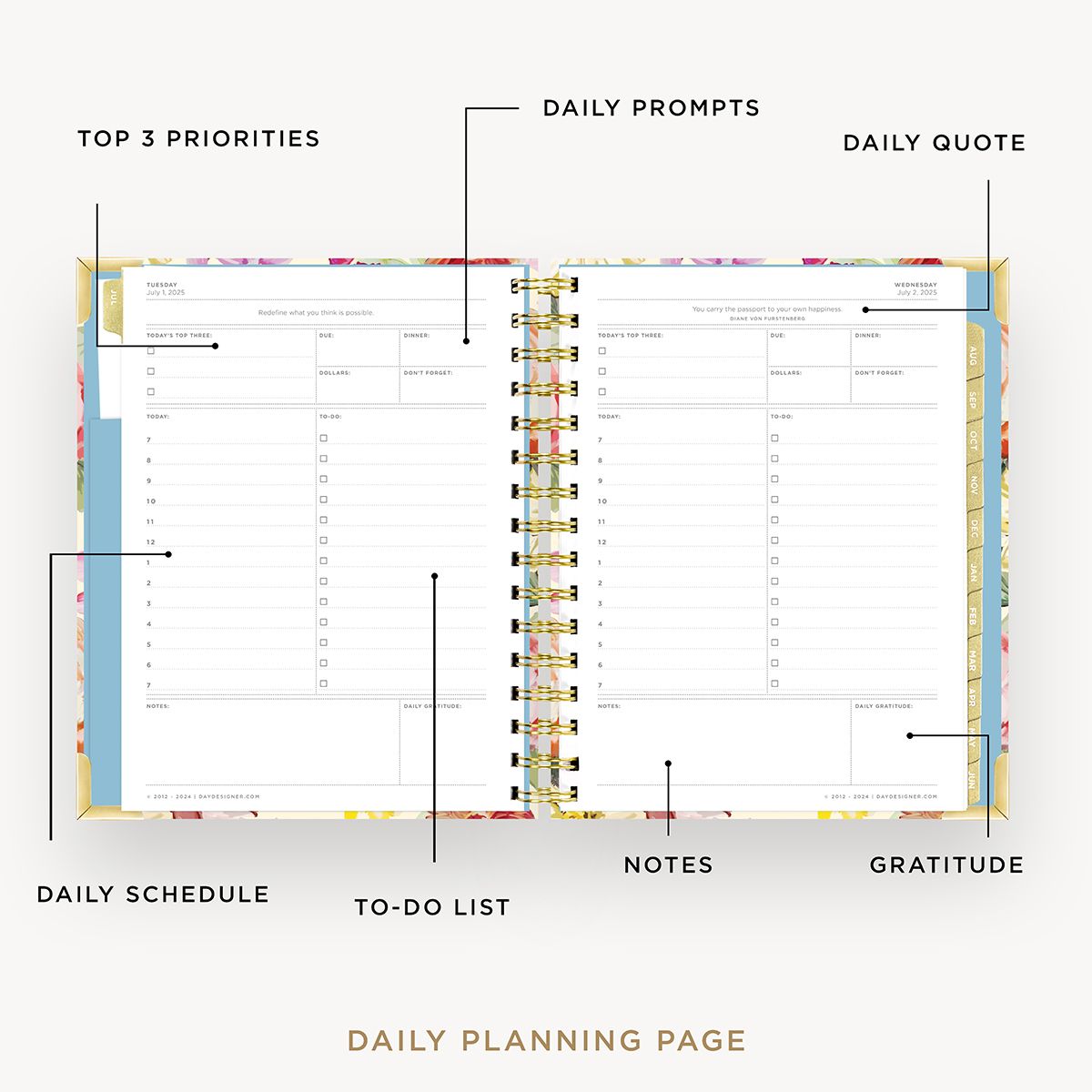 2025-26 Mini Daily Planner: Oh So Lovely