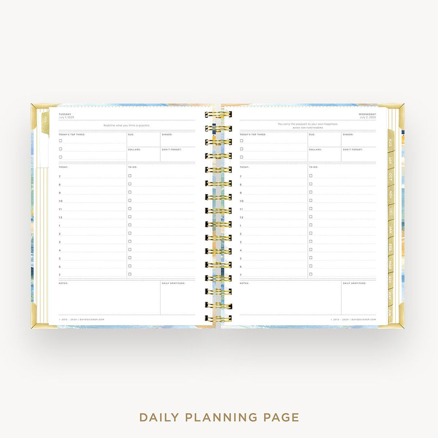 Day Designer 2025-26 mini daily planner: Sea and Sky cover with daily planning page