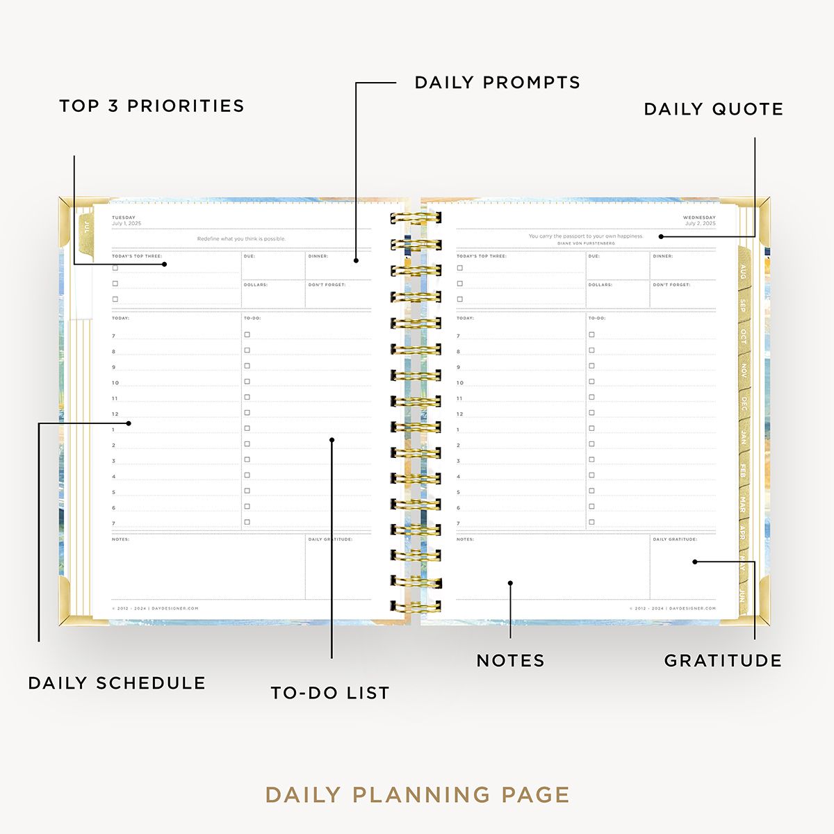 2025-26 Mini Daily Planner: Sea and Sky
