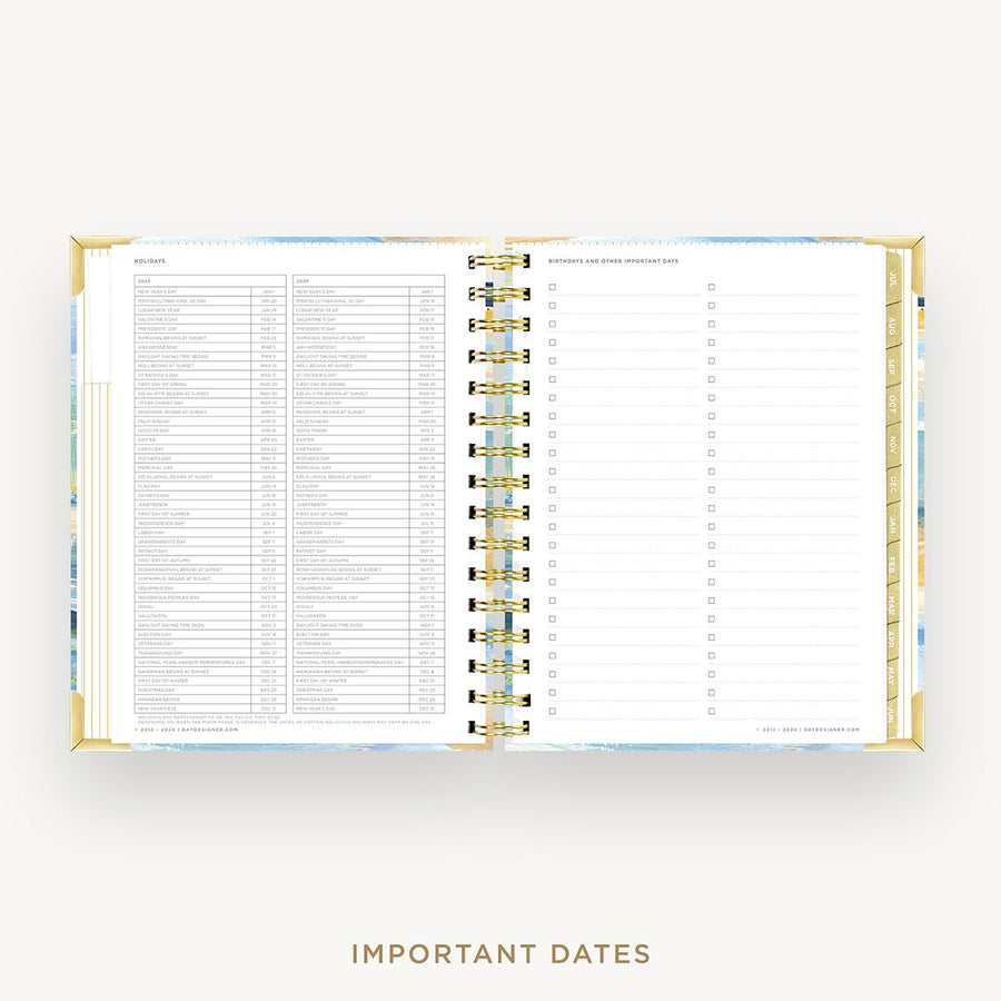 Day Designer 2025-26 mini daily planner: Sea and Sky cover with holidays page