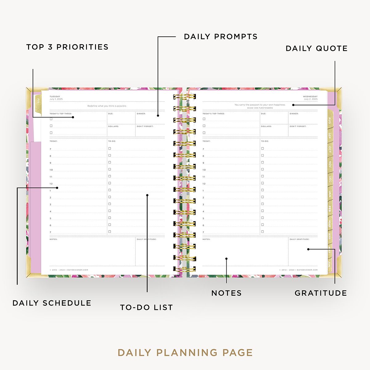 2025-26 Mini Daily Planner: Ula Bloom