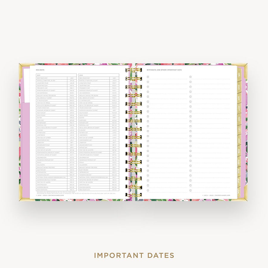 Day Designer 2025-26 mini daily planner: Ula Bloom cover with holidays page