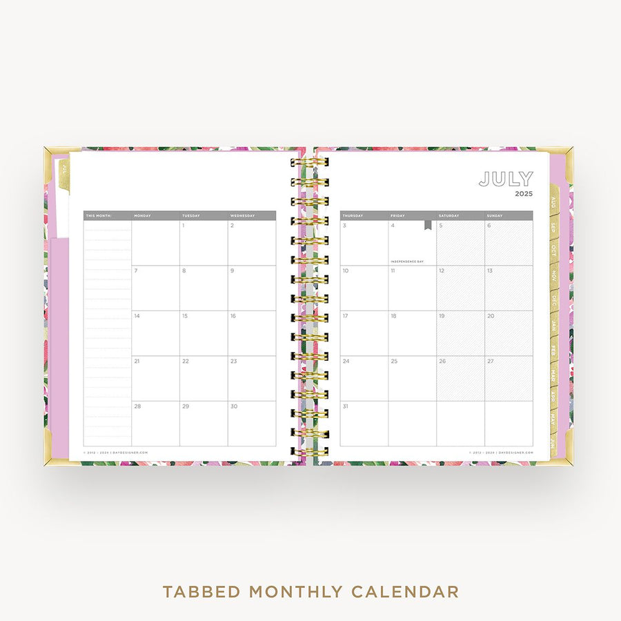 Day Designer 2025-26 mini daily planner: Ula Bloom cover with monthly calendar