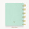 Day Designer 2025-26 mini daily planner: Sage Bookcloth cover with back cover with gold detail