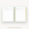 Day Designer 2025-26 mini daily planner: Sage Bookcloth cover with goals worksheet