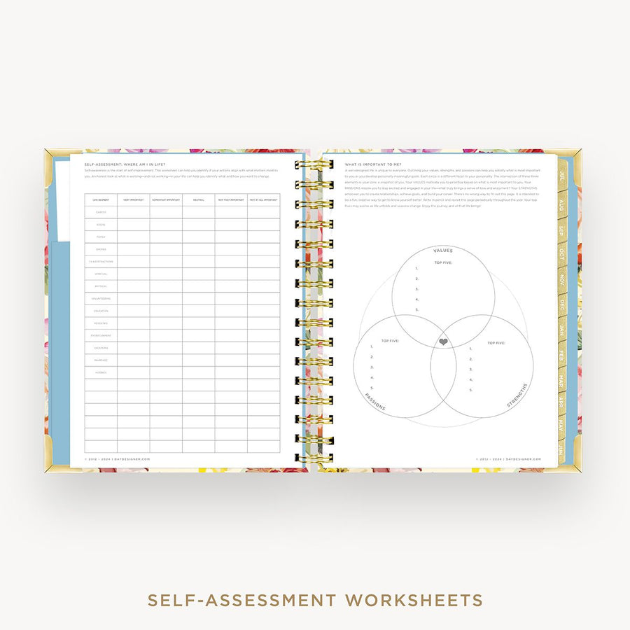 Day Designer 2025-26 mini weekly planner: Oh So Lovely cover with self assessment worksheet