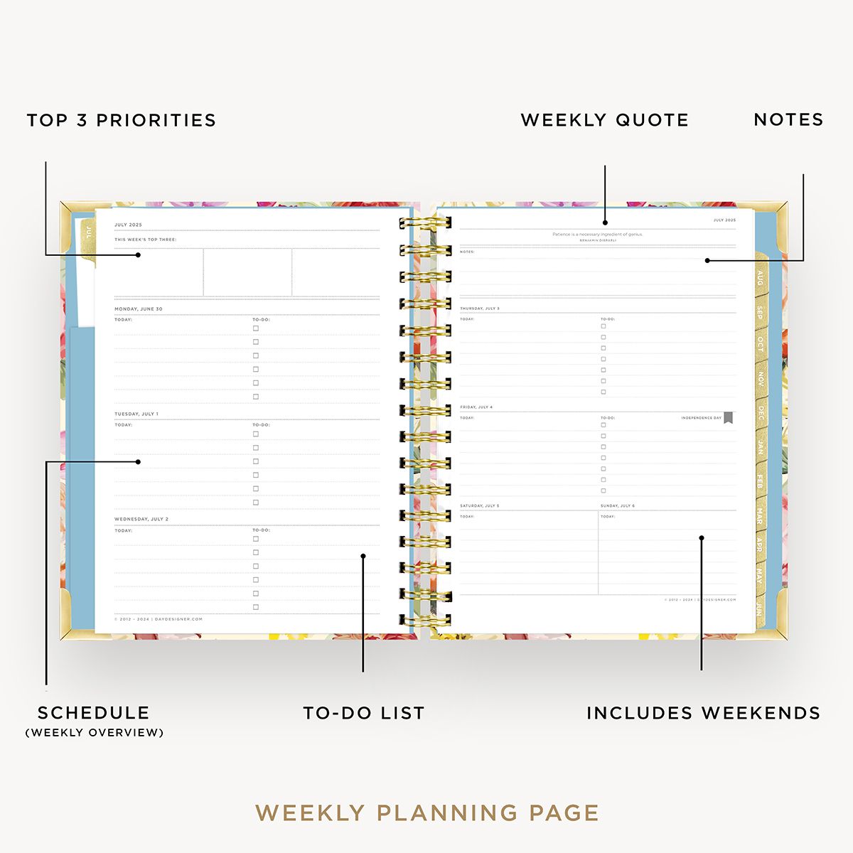 2025-26 Mini Weekly Planner: Oh So Lovely