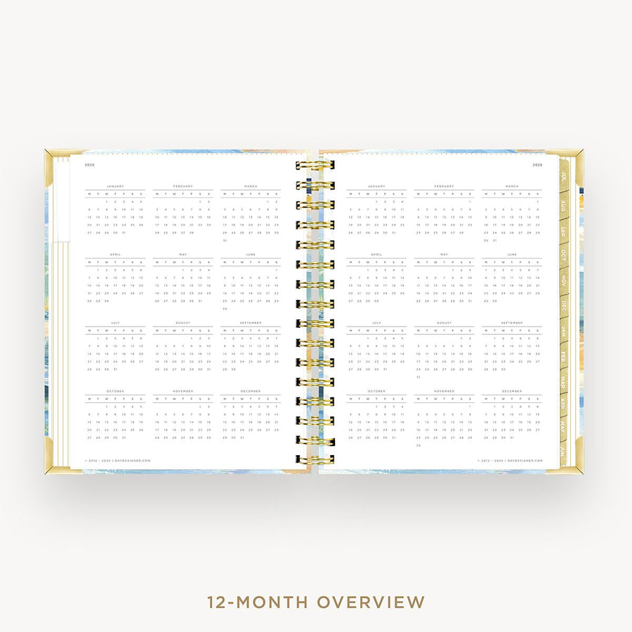 Day Designer 2025-26 mini weekly planner: Sea and Sky cover with 12 month calendar