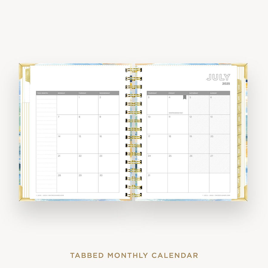 Day Designer 2025-26 mini weekly planner: Sea and Sky cover with monthly calendar