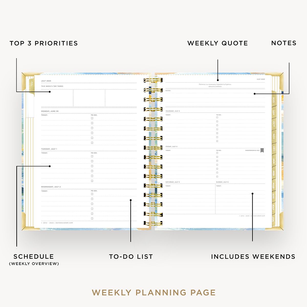 2025-26 Mini Weekly Planner: Sea and Sky