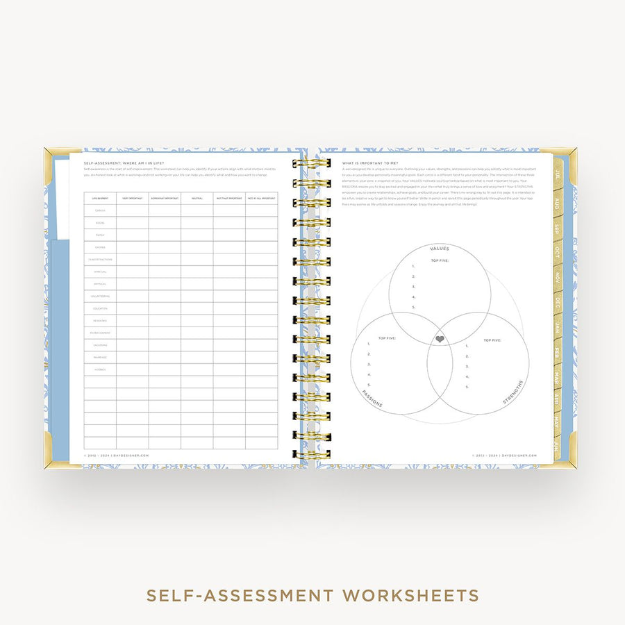 Day Designer 2025-26 mini weekly planner: Alicia cover with self assessment worksheet