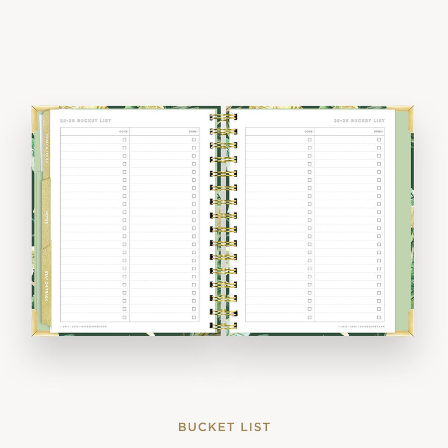 Day Designer 2025-26 mini weekly planner: St. Barts cover with bucket list