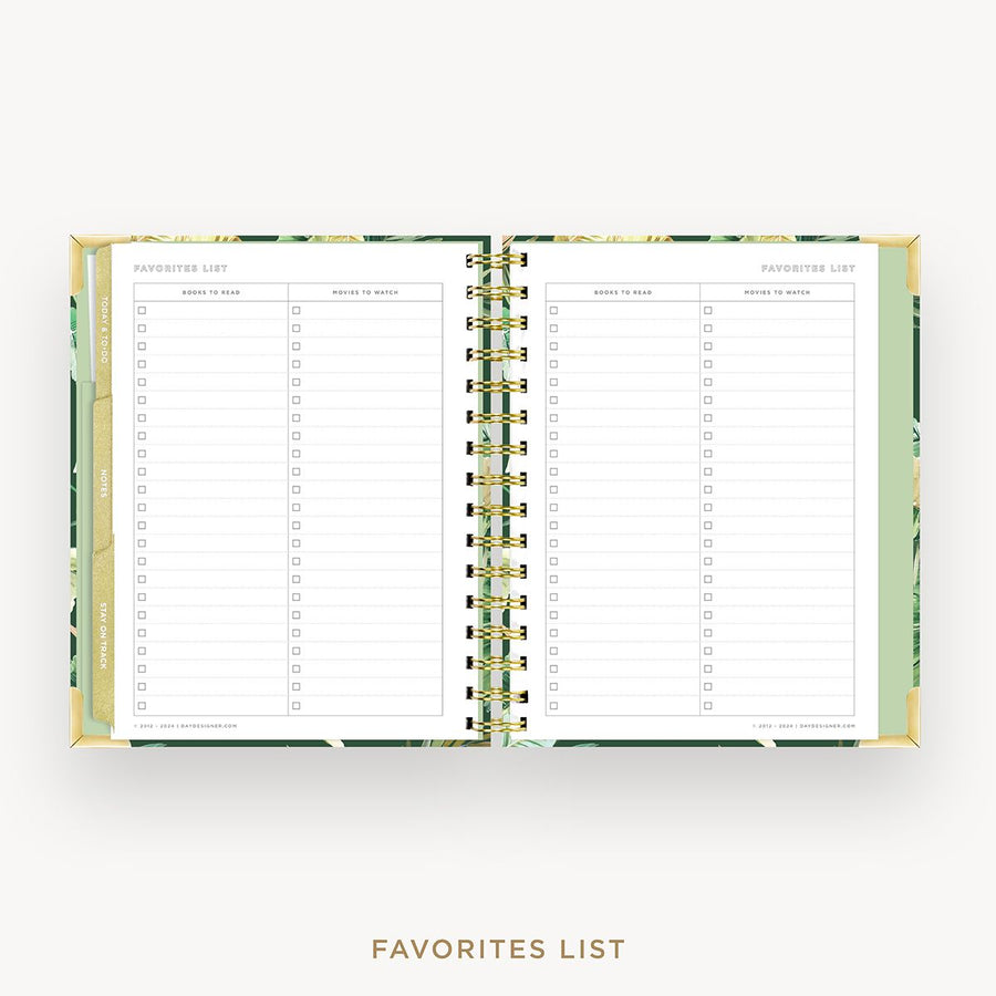 Day Designer 2025-26 mini weekly planner: St. Barts cover with favorite books and movies pages