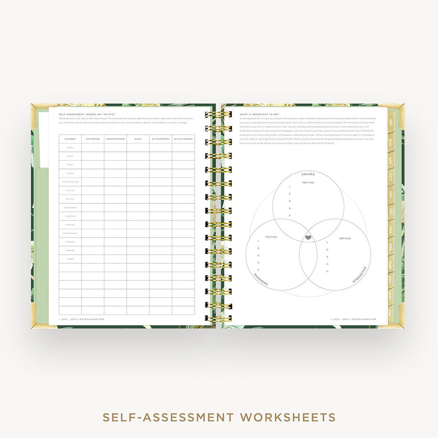 Day Designer 2025-26 mini weekly planner: St. Barts cover with self assessment worksheet