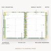 Day Designer 2025-26 mini weekly planner: St. Barts opened with captions of contents