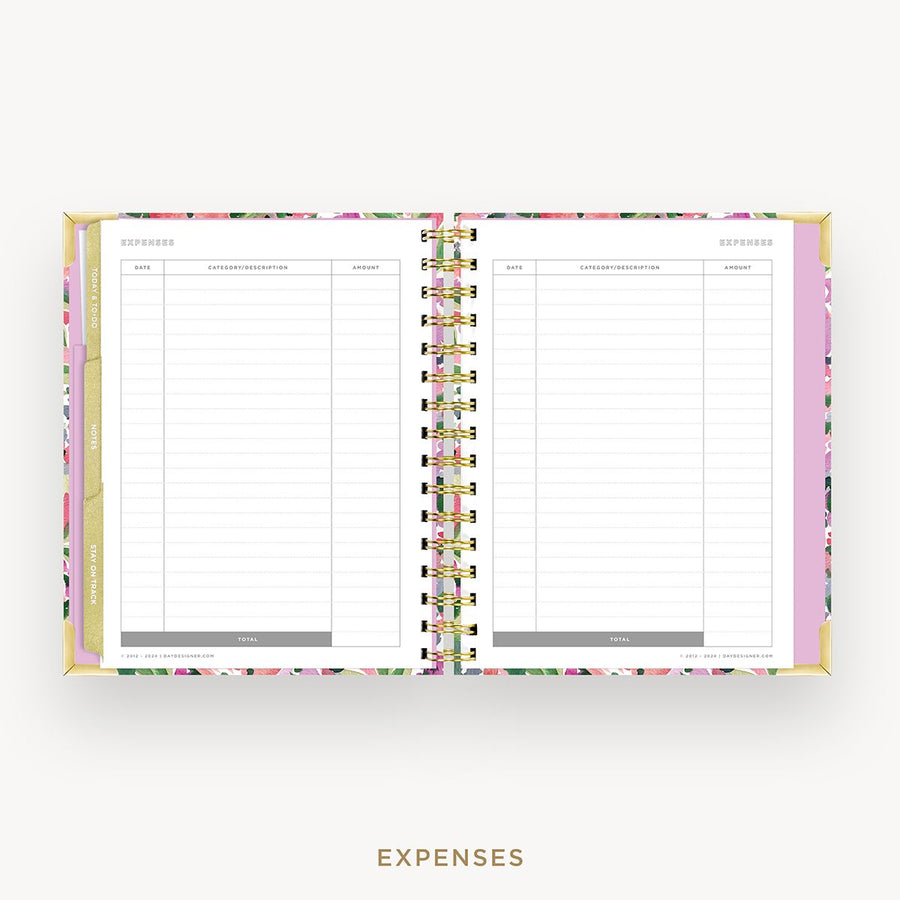 Day Designer 2025-26 mini weekly planner: Ula Bloom cover with expense tracking pages