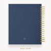 Day Designer 2025-26 daily planner: Navy Bookcloth back cover with gold detail