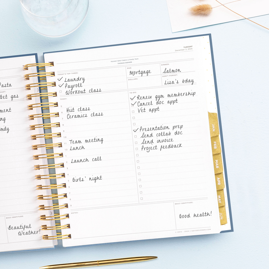 2025-26 Daily Planner: Navy Bookcloth