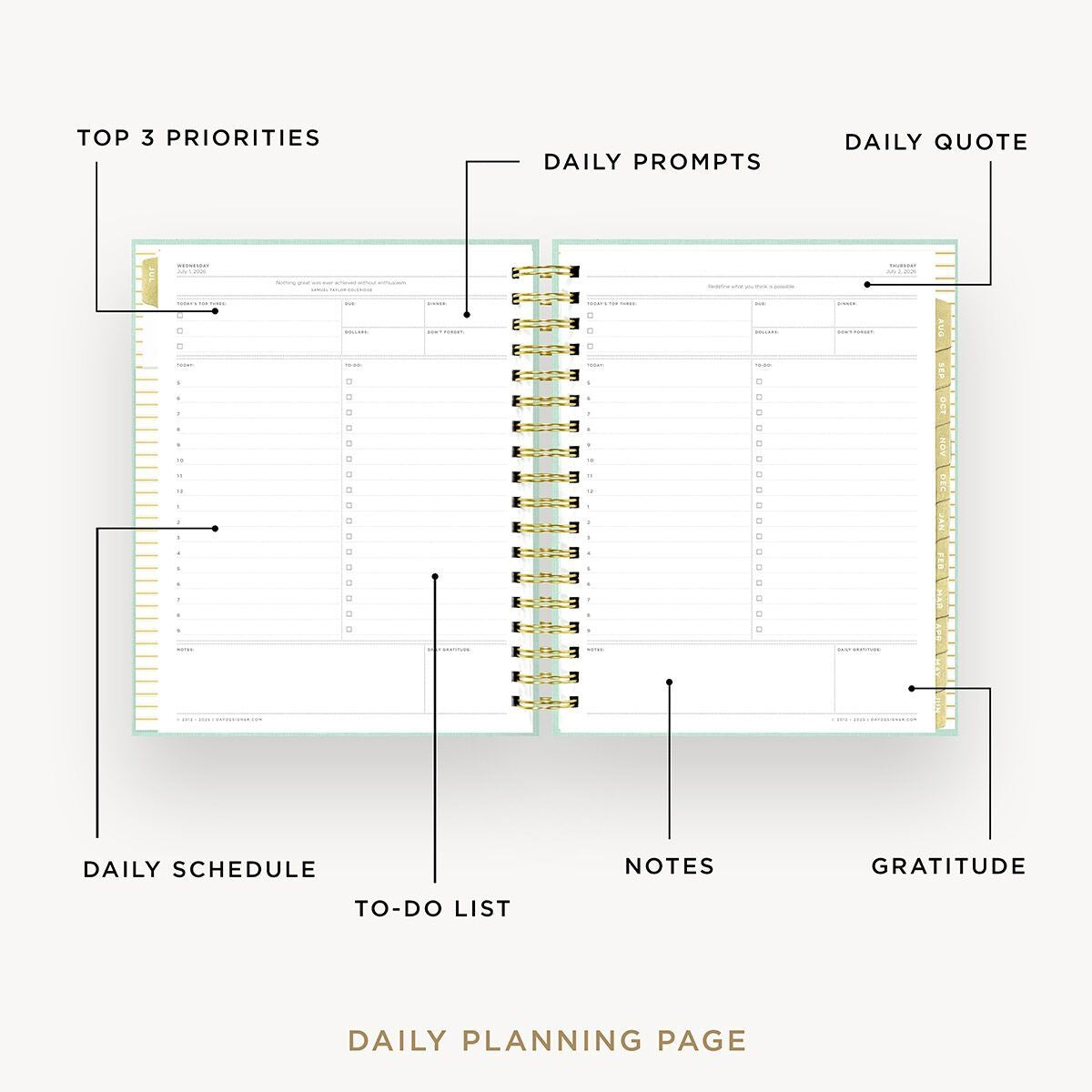 2026-27 Daily Planner: Sage Bookcloth
