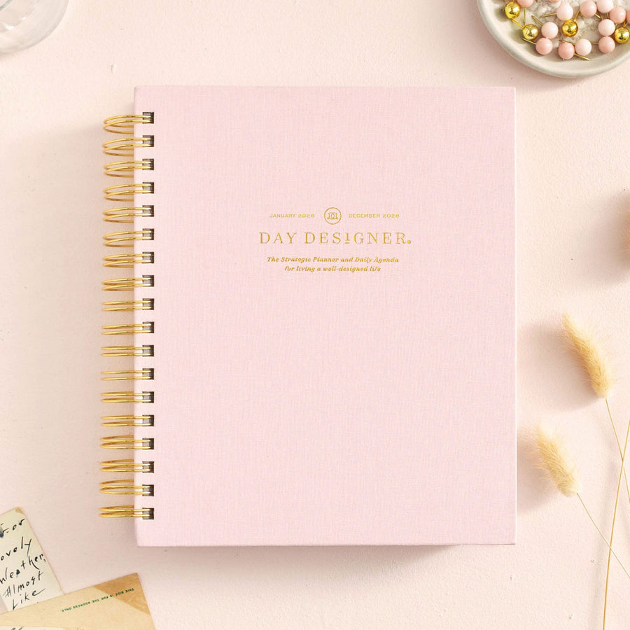 Day Designer 2026 daily planner: peony bookcloth beautiful cover agenda book