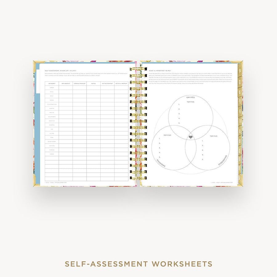 Day Designer 2025-26 daily planner: Oh So Lovely cover with self assessment worksheet