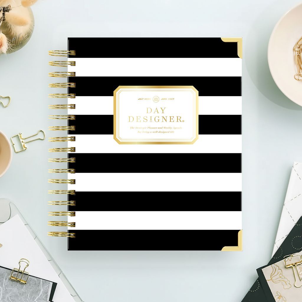 2026-27 Weekly Planner: Black Stripe