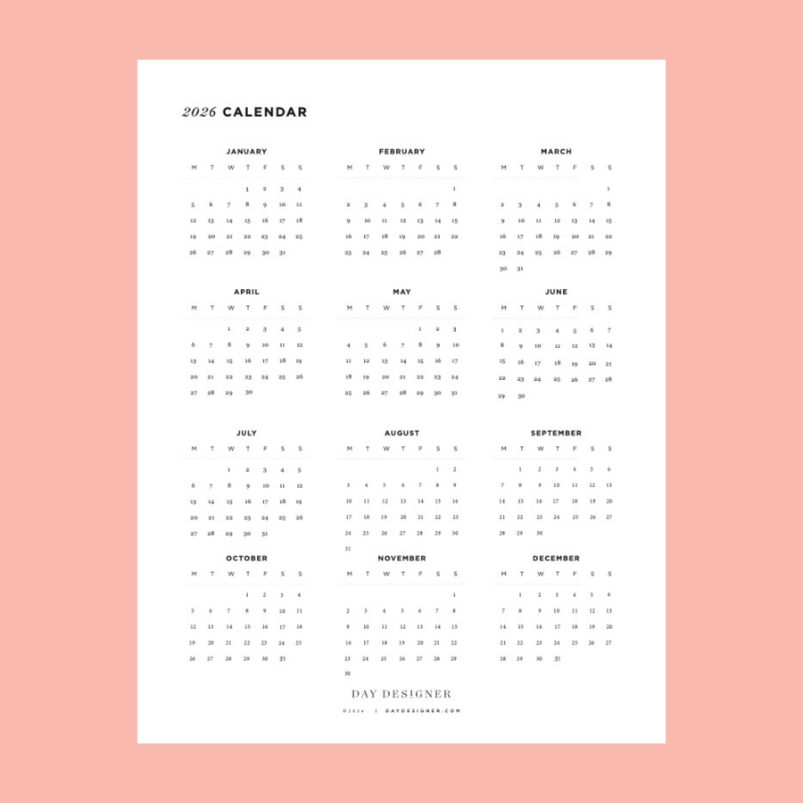 Free 2026 Calendar Printable